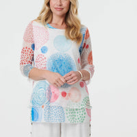 Printed Semi Sheer Layered Relaxed Tunic