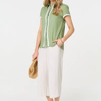 Zig Zag Trim Short Sleeve Shirt