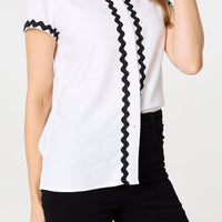 Zig Zag Trim Short Sleeve Shirt