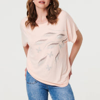 Sparkly Embellished Relaxed T-Shirt