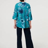 Floral Sequin Detail 3/4 Sleeve Blouse