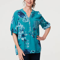 Floral Sequin Detail 3/4 Sleeve Blouse
