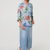 Floral Sequin Embellished Relaxed Blouse