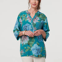 Floral Sequin Embellished Relaxed Blouse