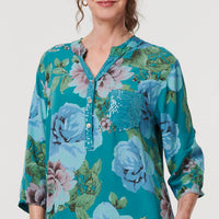 Floral Sequin Embellished Relaxed Blouse