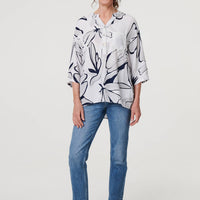 Floral Sequin Detail Relaxed Blouse