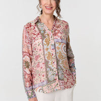 Mosaic Print Long Sleeve Shirt