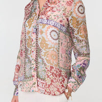Mosaic Print Long Sleeve Shirt