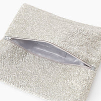 Silver Beaded Clutch