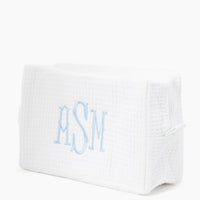 Cotton Waffle Cosmetic Bag