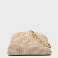 Light Raffia Slouchy Clutch
