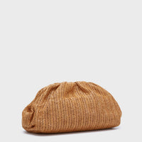 Dark Raffia Slouchy Clutch