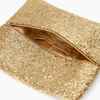 Gold Beaded Clutch