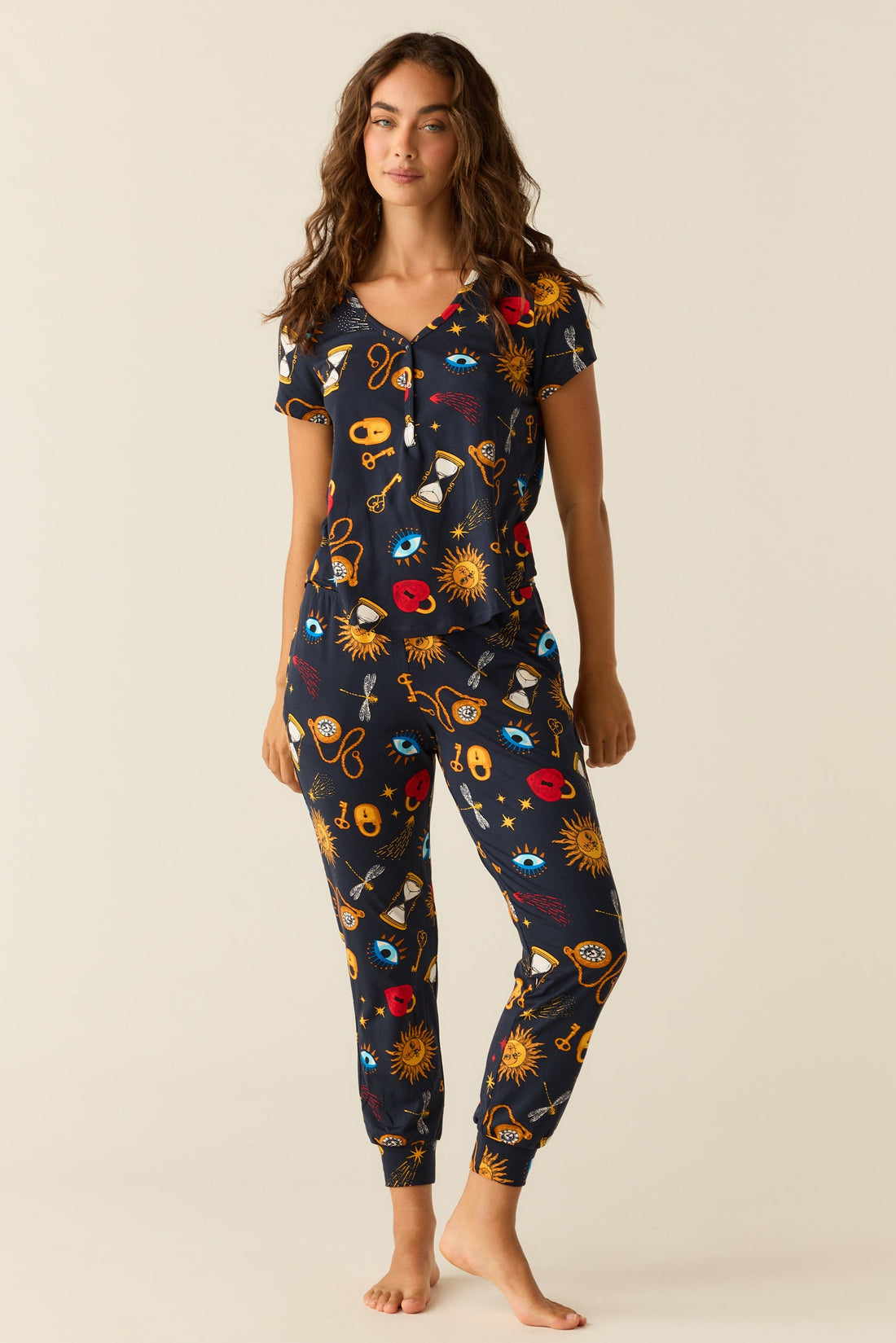Nadia Cloud Jersey PJ Set in Mystic