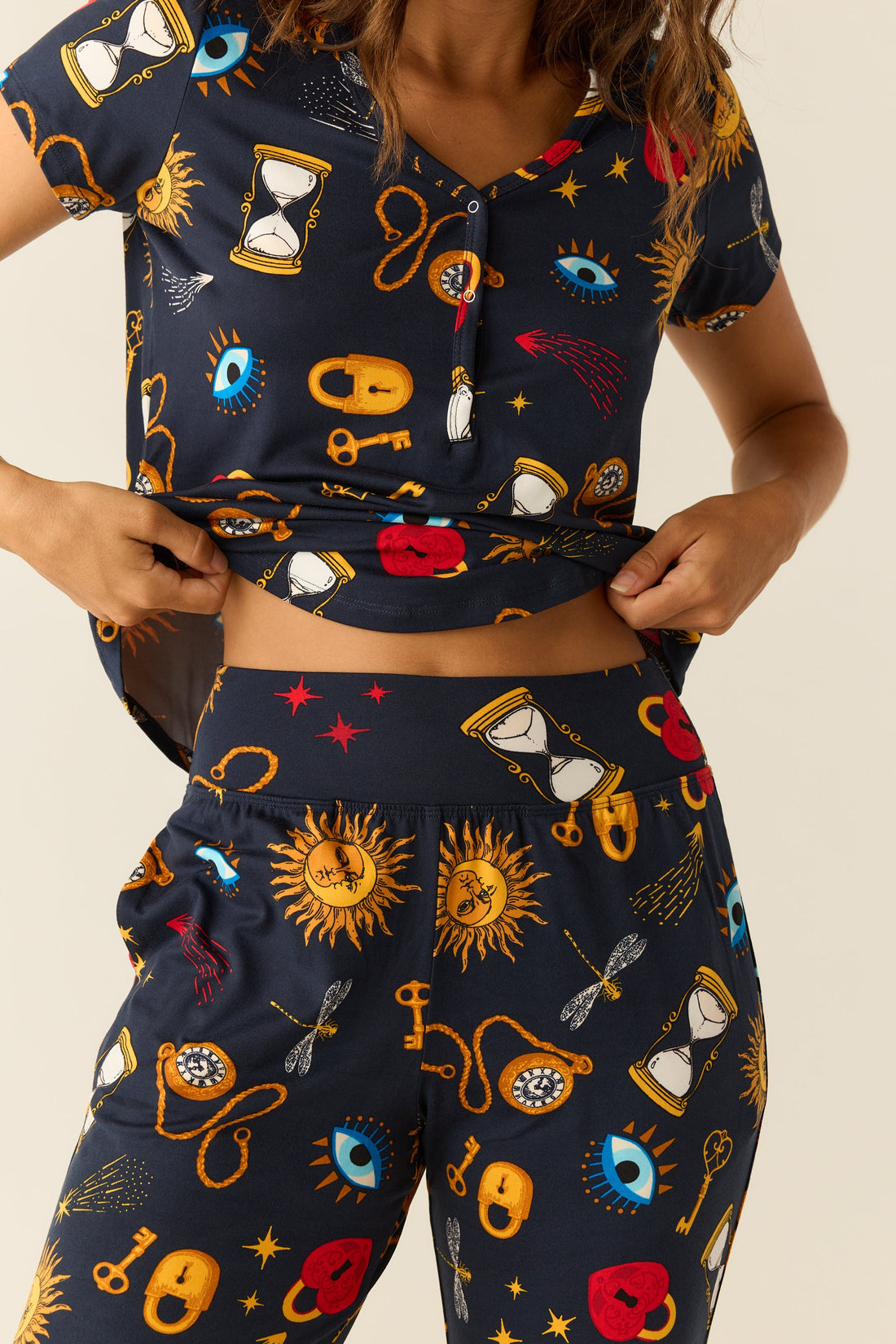 Nadia Cloud Jersey PJ Set in Mystic