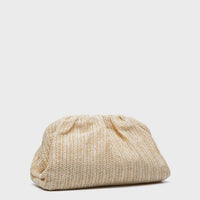Light Raffia Slouchy Clutch
