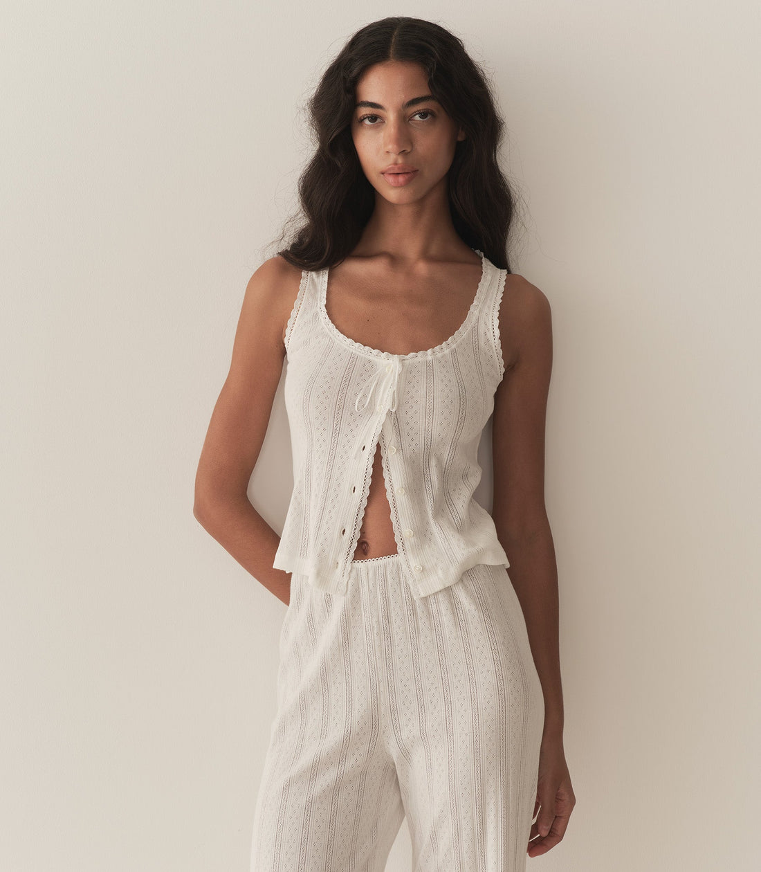 LAVON POINTELLE PANT -- SALT