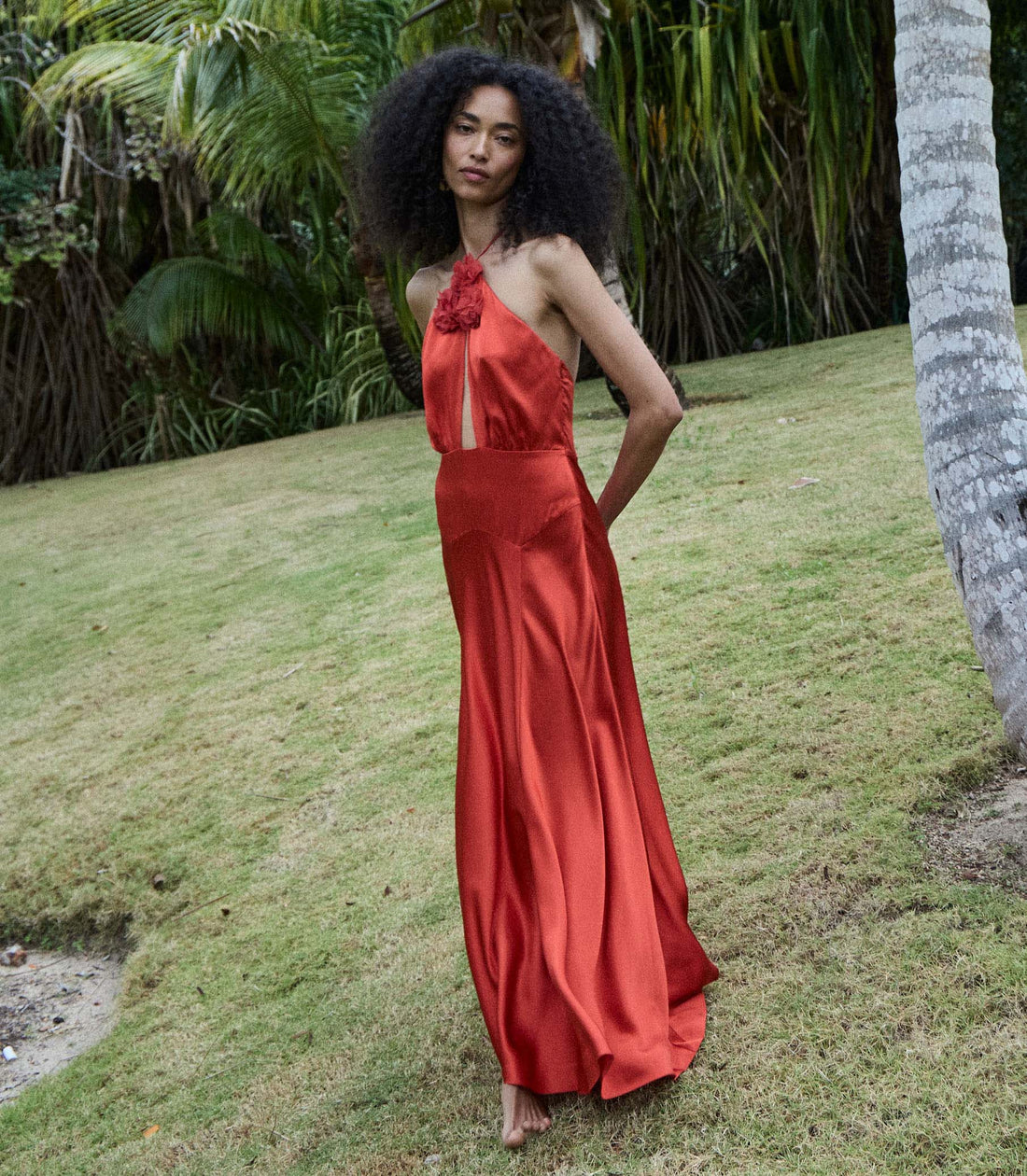 LILAIA DRESS -- FIERY CORAL