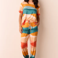 Maddie Cloud Jersey PJ Set in Sunset