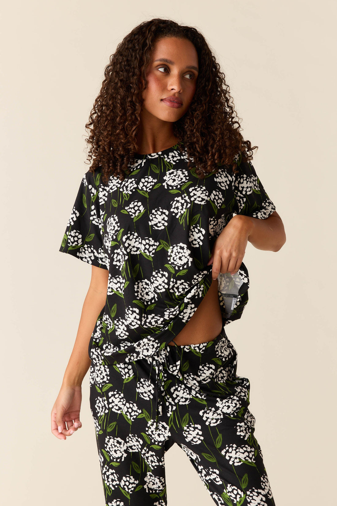 Maddie Cloud Jersey PJ Set in Blossom