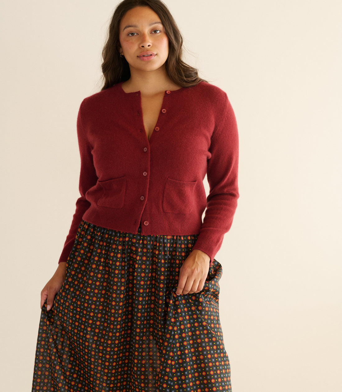 FREYA CARDIGAN -- MALBEC