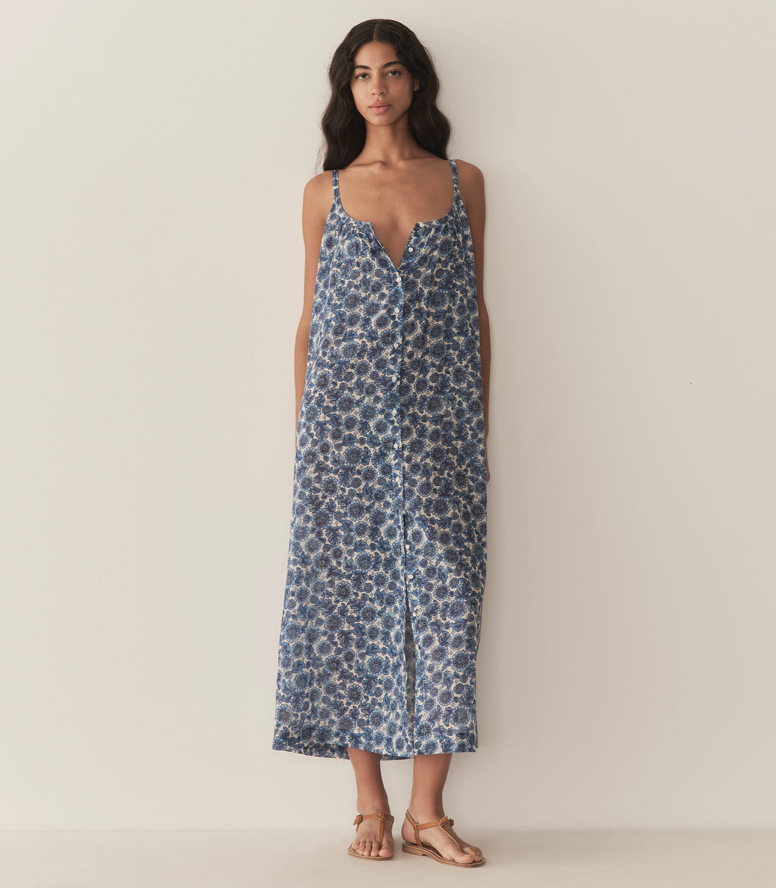 NEVITA DRESS -- BLEU SOLEIL FLEURIT