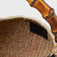 Cream Pot De Miel Bag with Bamboo Handle