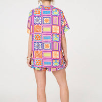 Patchwork Print Short Sleeve Shirt