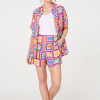 Patchwork Print Short Sleeve Shirt