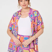 Patchwork Print Short Sleeve Shirt