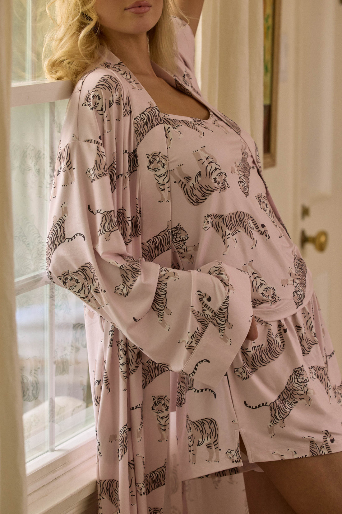Jenna Cloud Jersey PJ Set in Tiger Lily