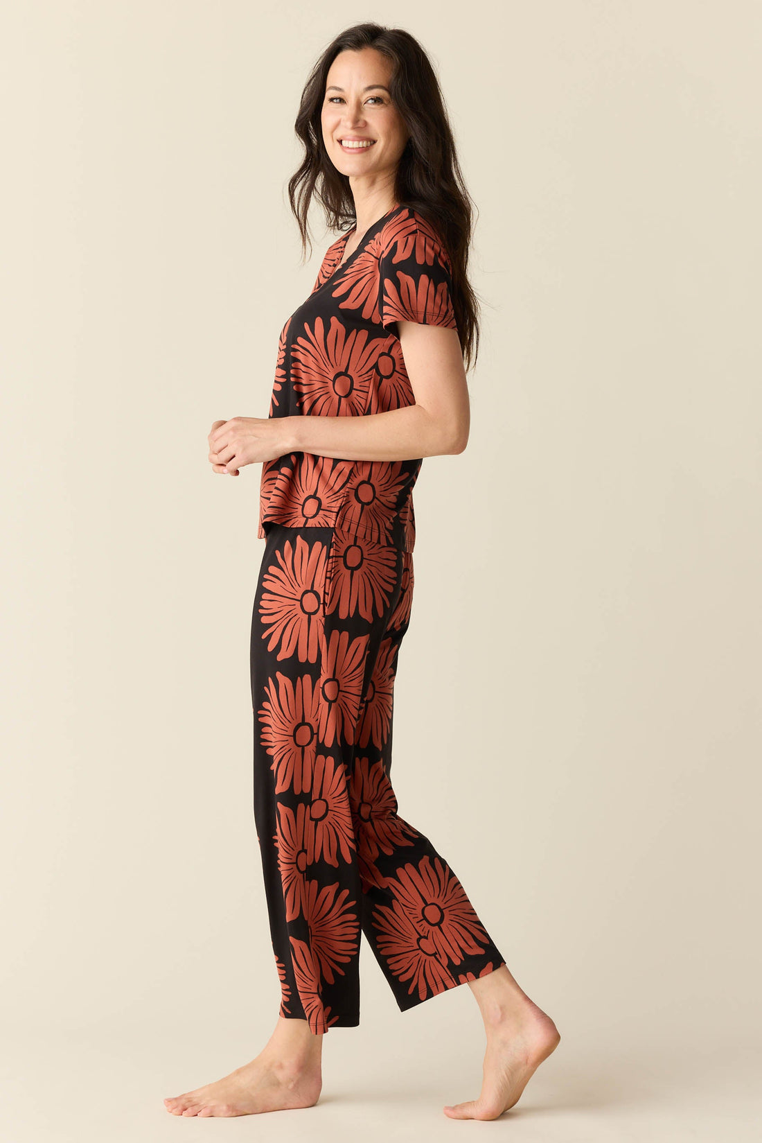 Alyssa Summer Jersey PJ Set in Desert Bloom