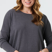 Drop Shoulder Relaxed Knit Top