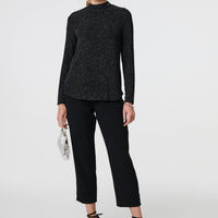 Sparkle Knit Long Sleeve High Neck Top