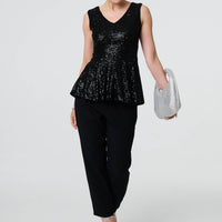Sparkly Sequin Sleeveless Peplum Top