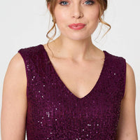 Sparkly Sequin Sleeveless Peplum Top