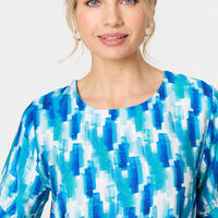 Printed 1/2 Turn-Up Sleeve Blouse