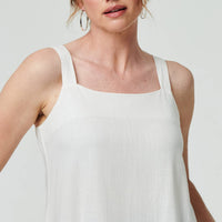 Frill Hem Sleeveless Wide Strap Top