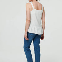 Frill Hem Sleeveless Wide Strap Top