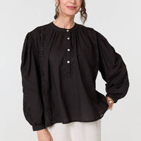 Broderie Anglaise Puff Sleeve Blouse