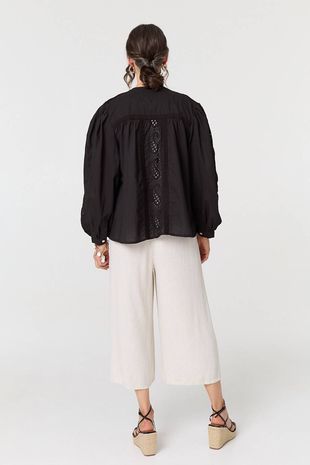 Broderie Anglaise Puff Sleeve Blouse