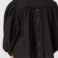 Broderie Anglaise Puff Sleeve Blouse