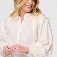Broderie Anglaise Puff Sleeve Blouse