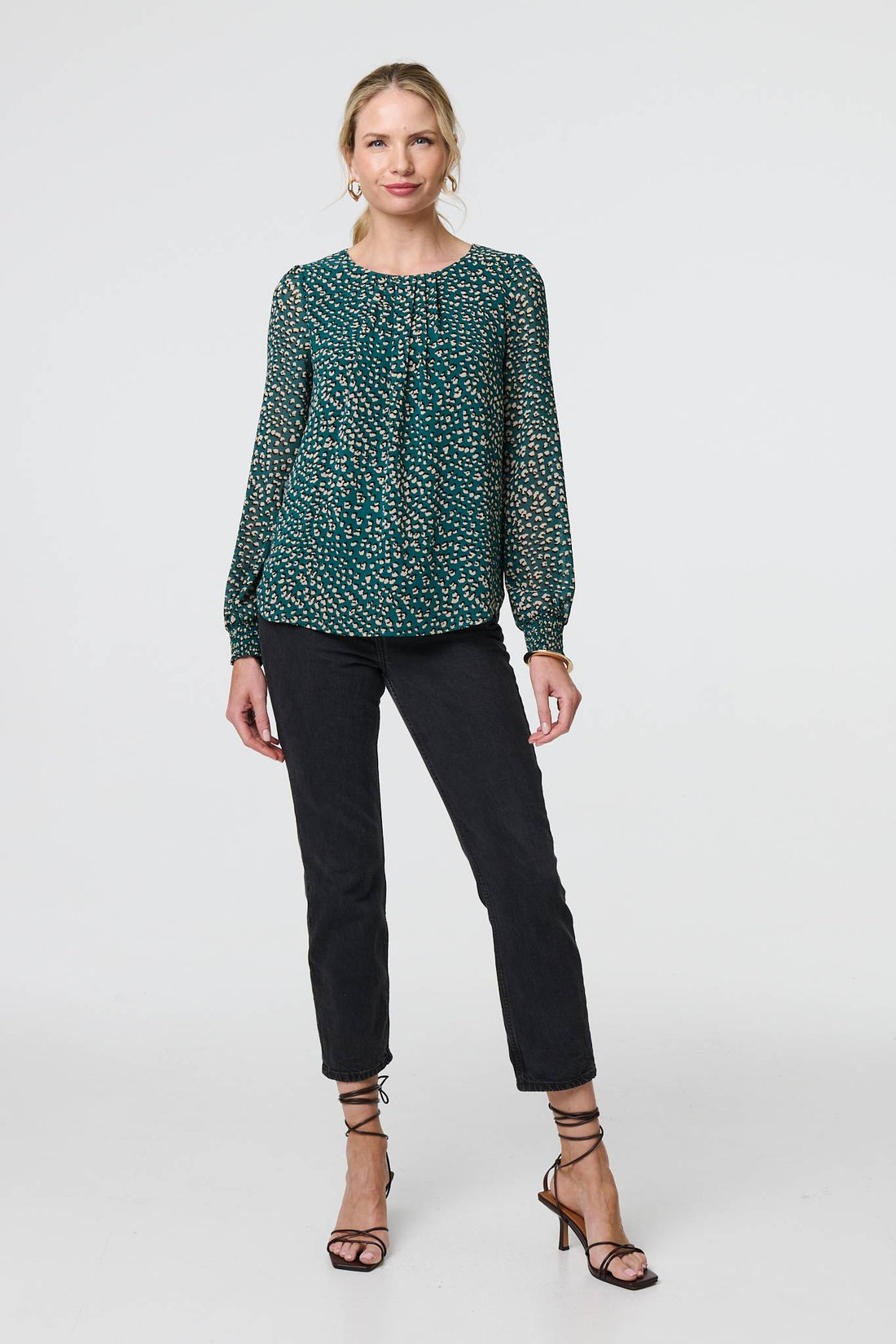 Animal Print Semi Sheer Blouse