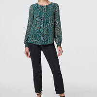 Animal Print Semi Sheer Blouse
