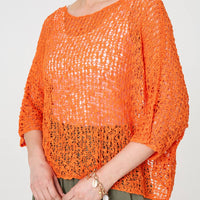 Crochet Knit Texture Batwing Sleeve Top