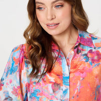 Abstract Print 1/2 Sleeve Shirt