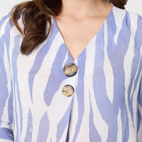 Animal Print 3/4 Flared Sleeve Blouse