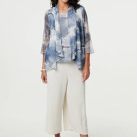 Tie Dye Semi Sheer Crochet Waterfall Top