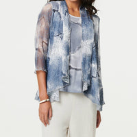 Tie Dye Semi Sheer Crochet Waterfall Top